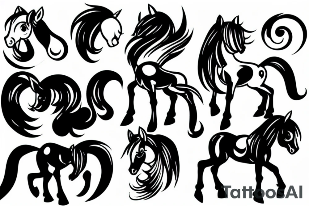 apple pony tattoo idea