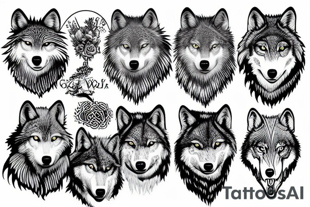 grey wolf tattoo idea