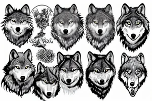 grey wolf tattoo idea