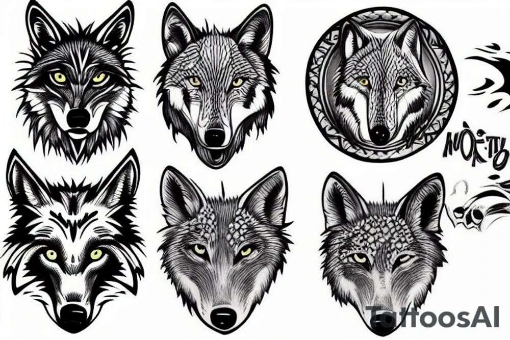 grey wolf tattoo idea