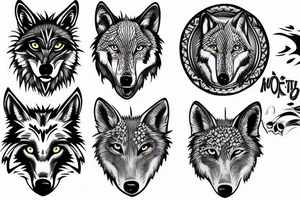 grey wolf tattoo idea
