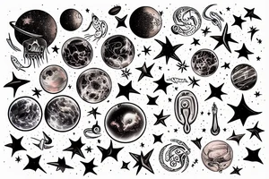 Stars difficulties cosmos tattoo idea