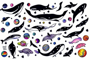 whale and space tattoo idea