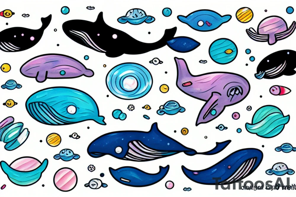 whale and space tattoo idea