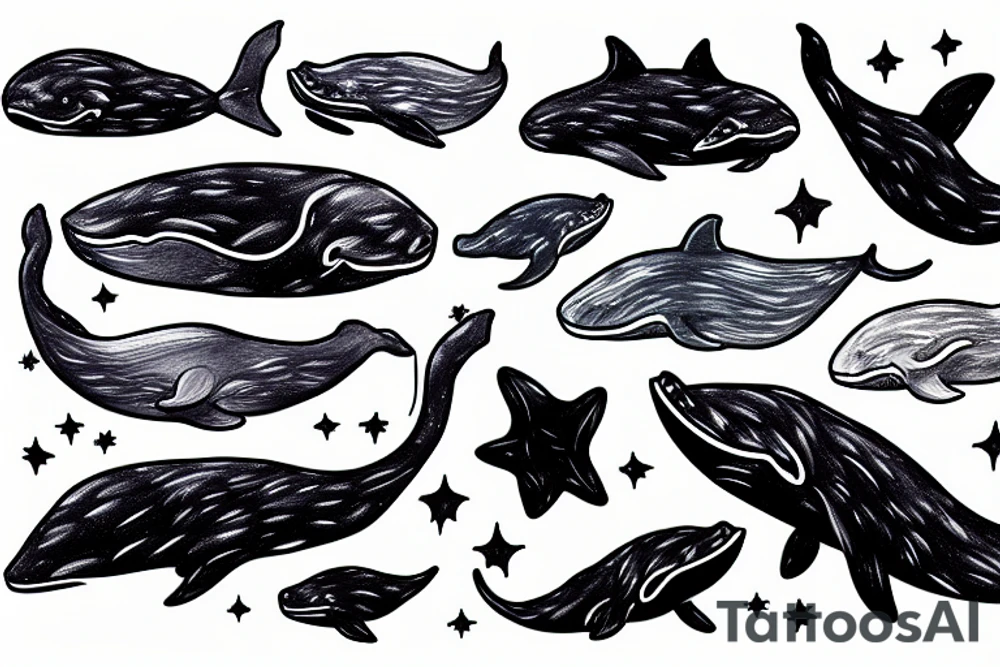 whale and space tattoo idea