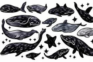 whale and space tattoo idea