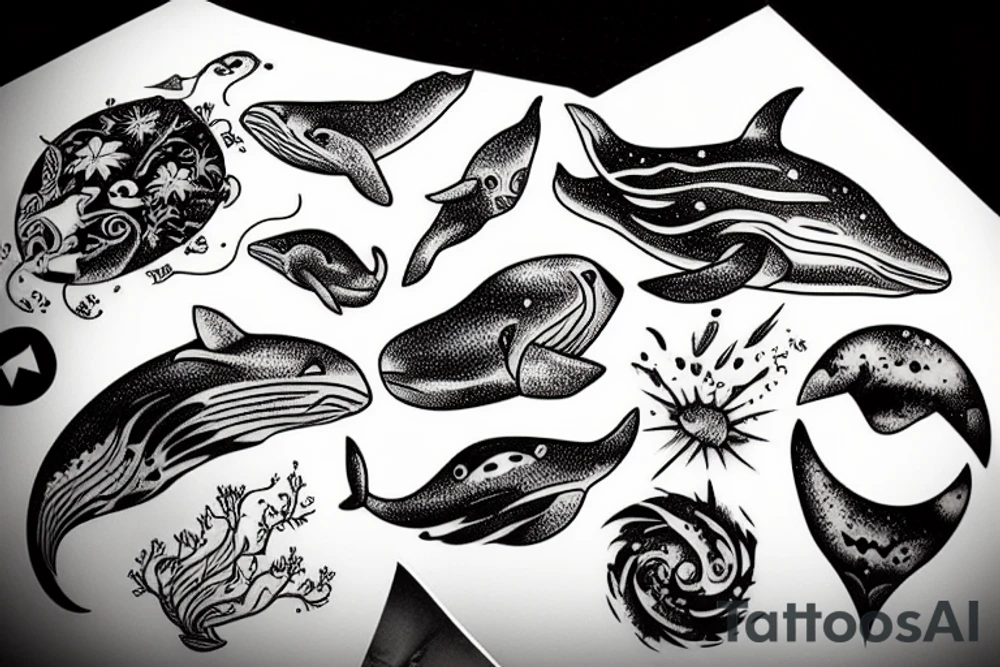 whale and space tattoo idea