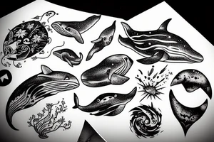 whale and space tattoo idea