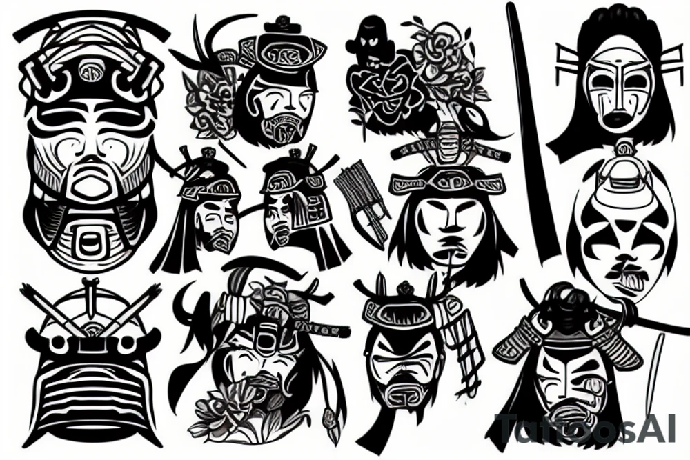 the faceless samurai tattoo idea