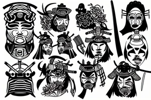 the faceless samurai tattoo idea
