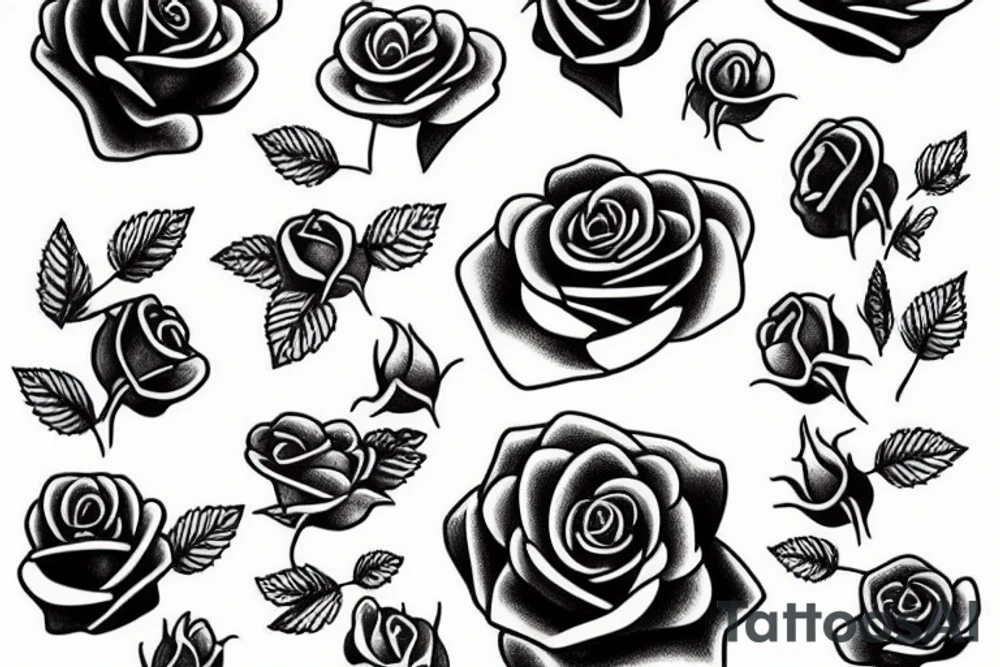 rose skater tattoo idea