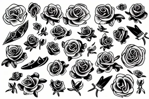 rose skater tattoo idea