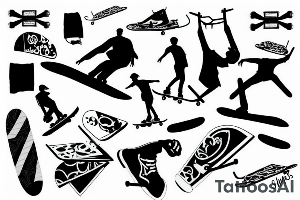 shadows skater tattoo idea