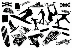 shadows skater tattoo idea