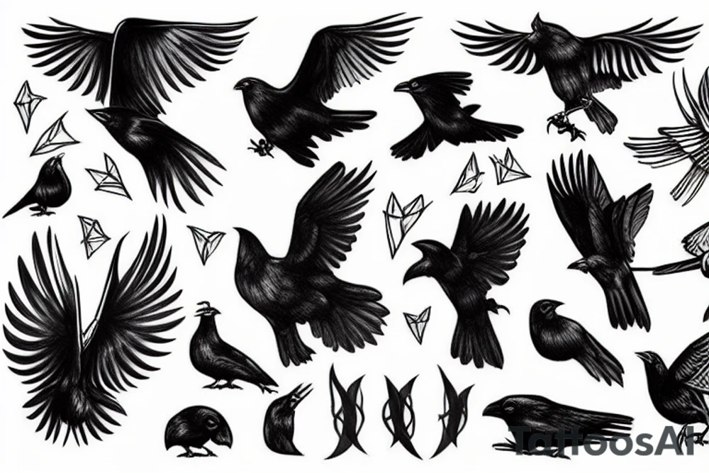 Black crow tattoo idea