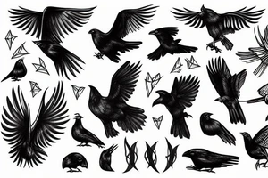 Black crow tattoo idea