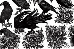 Black crow tattoo idea