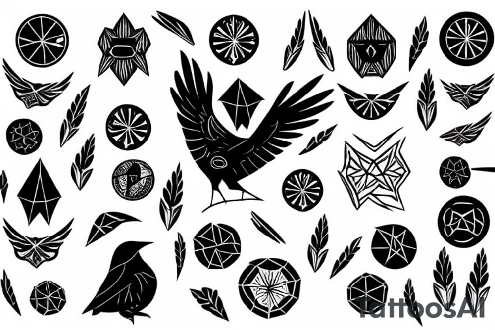 Black crow tattoo idea