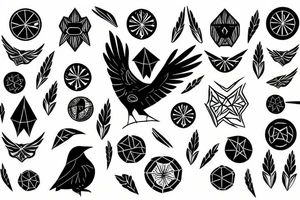 Black crow tattoo idea