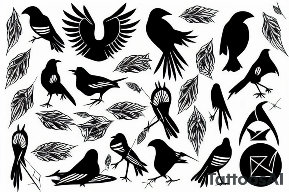 Black crow tattoo idea