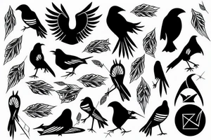 Black crow tattoo idea