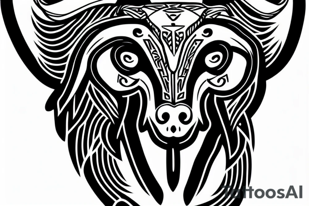ram skull with heart and arrows tattoo idea