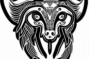 ram skull with heart and arrows tattoo idea