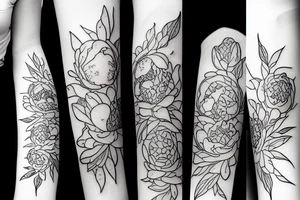 whale peony space love tattoo idea