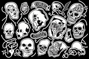 Cuervo sobre una estatua de mármol tattoo idea