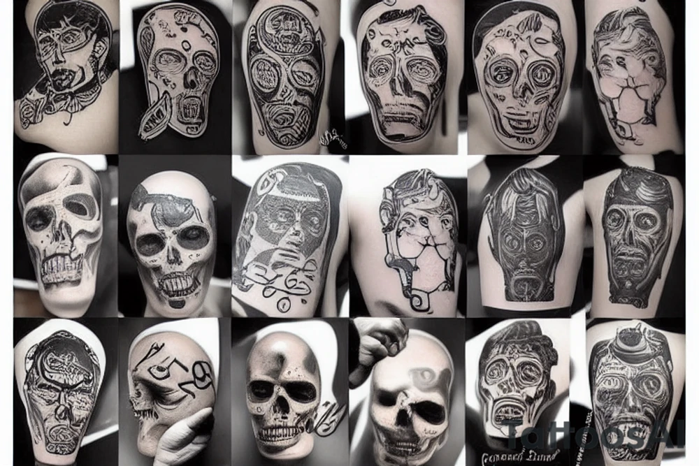 Cuervo sobre una estatua de mármol tattoo idea