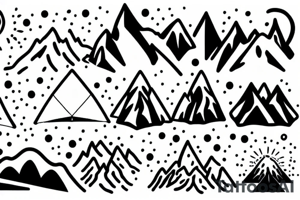 snowy mountain with a tent tattoo idea