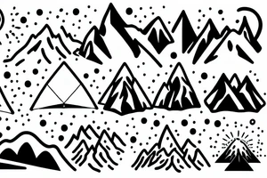 snowy mountain with a tent tattoo idea