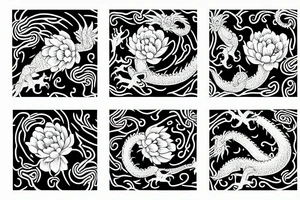 dragon peony tattoo idea