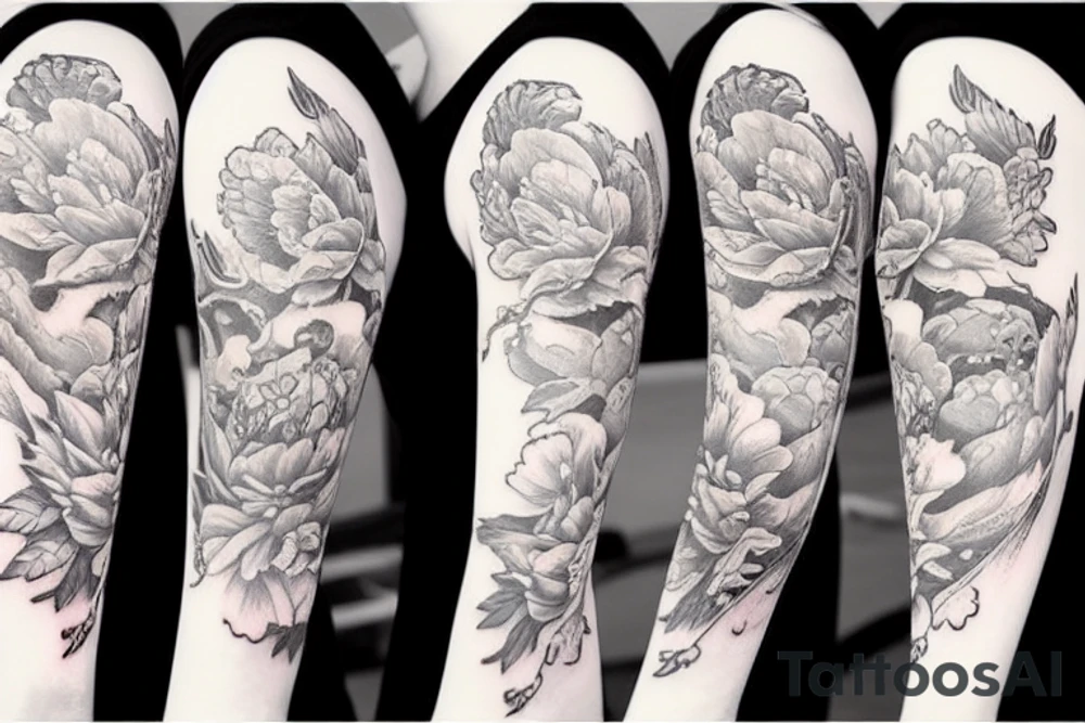 dragon peony tattoo idea