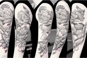 dragon peony tattoo idea