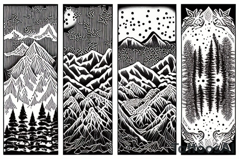 snowy mountain tattoo idea