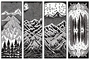 snowy mountain tattoo idea