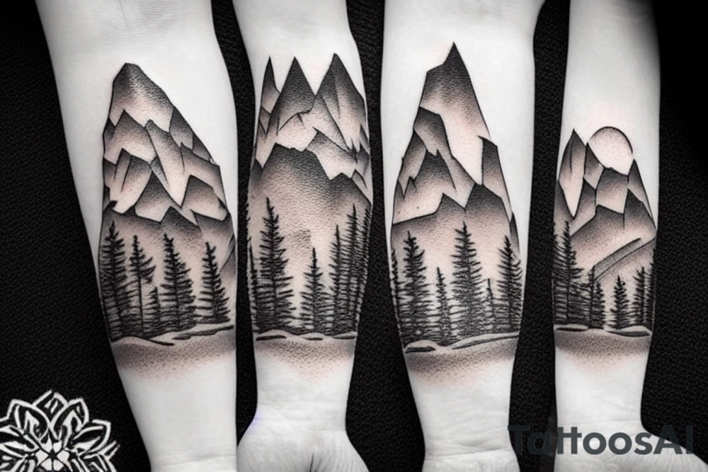 snowy mountain tattoo idea