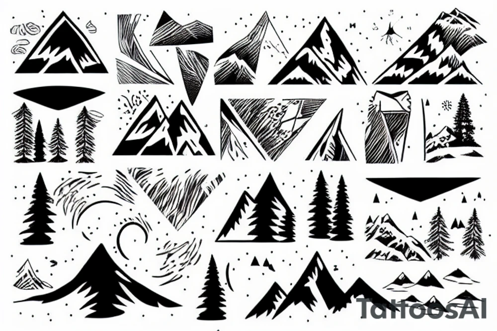 snowy mountain tattoo idea