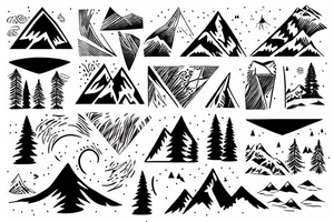 snowy mountain tattoo idea