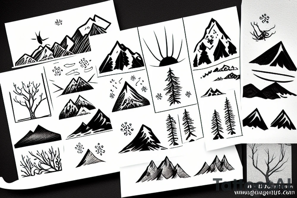 snowy mountain tattoo idea