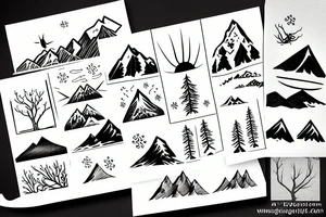 snowy mountain tattoo idea