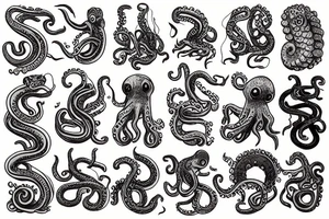 Deep Sea Diver with an giant Octopus in the background tattoo idea