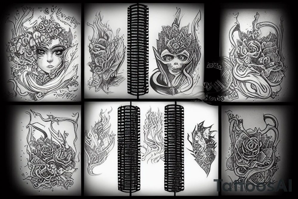 burning book tattoo idea