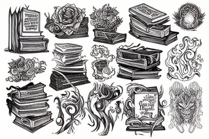 burning book tattoo idea