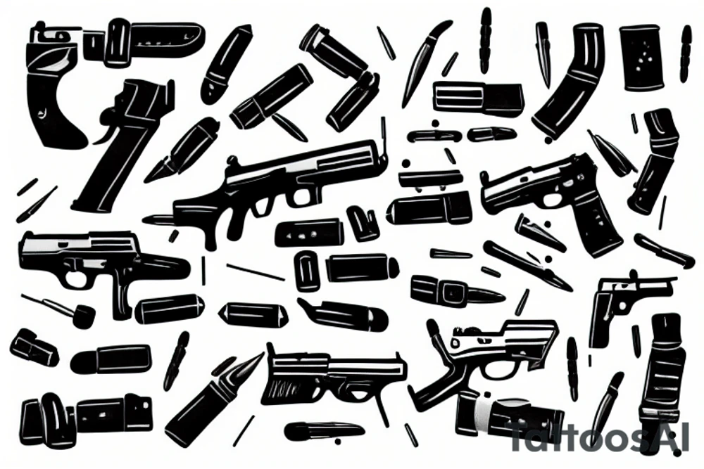 p90 with bullets tattoo idea