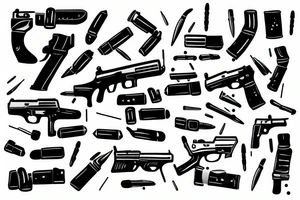 p90 with bullets tattoo idea