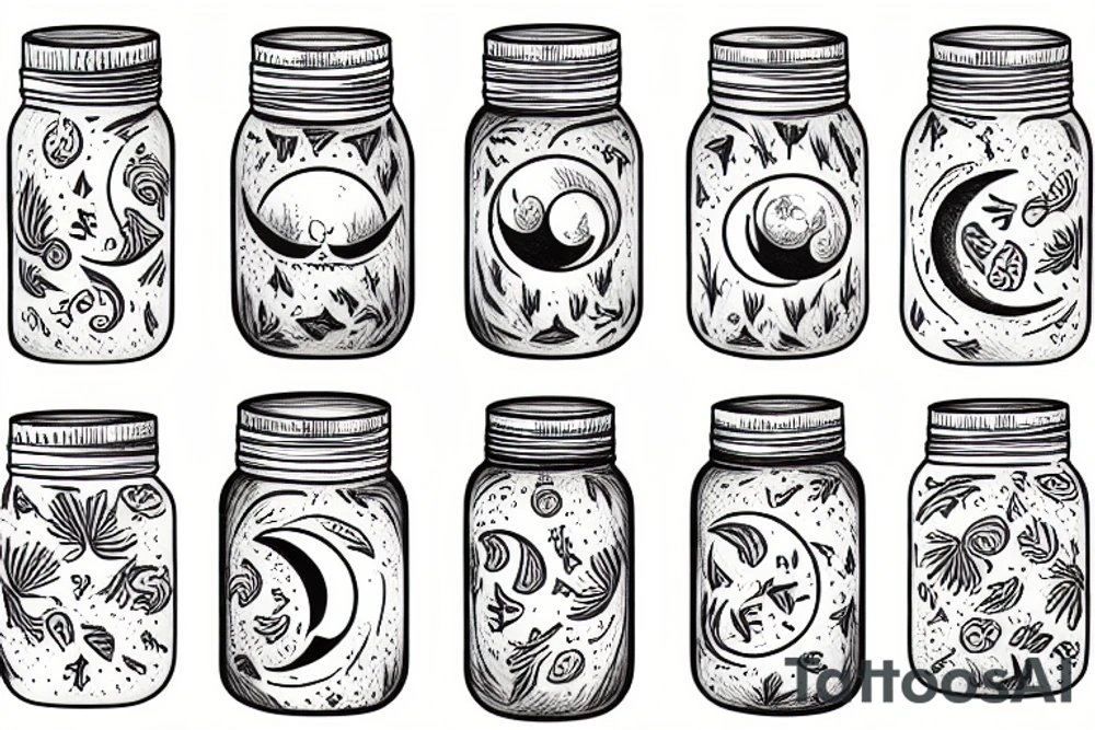 mason jar of moon water tattoo idea