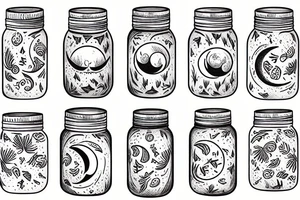 mason jar of moon water tattoo idea