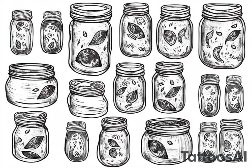 mason jar of moon water tattoo idea